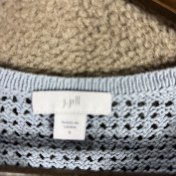 J Jill Sweater Womens Small Blue‎ Knit Lace Up Pullover Lightweight 100% Cotton - Picture 7 of 10